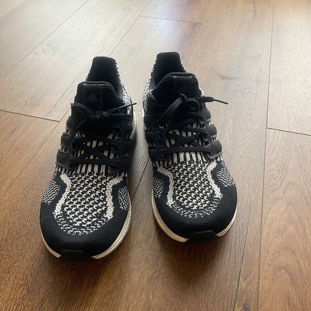 Adidas Knit Black and White Running Shoes